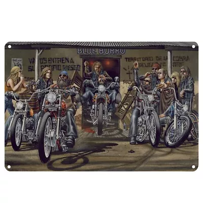 Riding Motorcycles Plate Vintage Metal Tin Sign Plaque For Bar Pub Club Garage • $9.66