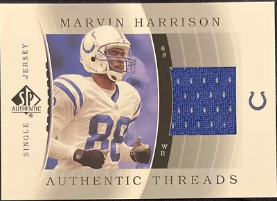 2003 UD SP Authentic Marvin Harrison Authentic Threads Jersey Patch Colts MINT! • $7.99