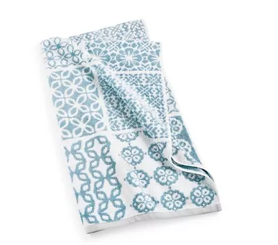 Martha Stewart Collection Tile Patchwork 30  X 54  Spa Bath Towel-Ocean T4103751 • $19.95