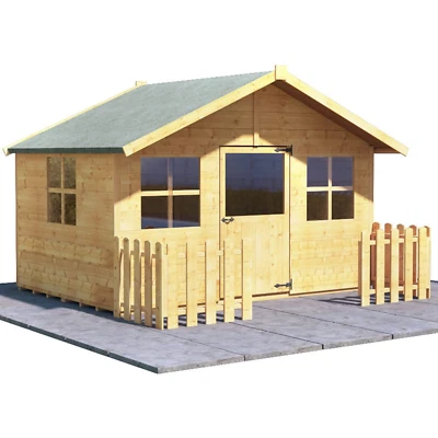 Children Wooden Playhouse 6x7 Outdoor Garden Kids Wendy House Toys Play Games • £697