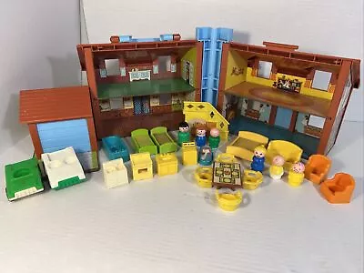 Vintage 1969 Fisher-Price Play Family Brown Tudor House 952 People Lot • $59.99