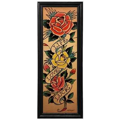 Ed Hardy Life Love Luck Pop Culture Tattoo Artist Wood Famed Picture Print • $54.99