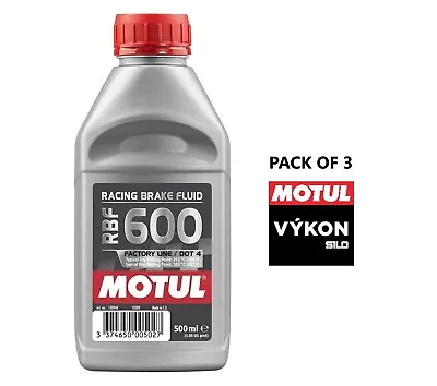 Motul® Rbf 600 Factory Line Dot 4 Racing Brake Fluid 3 X 500ml * 100949 • $63.23