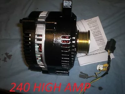 FORD MUSTANG 1-WIRE 3G LARGE CASE BLACK ALTERNATOR 88 93 240 High AMP Generator • $213.75