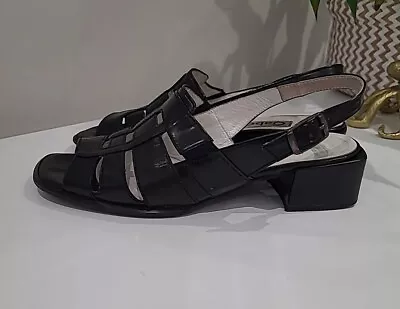 Womens Black Leather Gabor Sandals Size 4 • £10