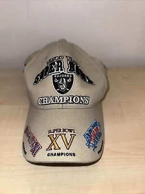 Oakland Raiders Three Time Super Bowl Champions Hat Reebok NFL Team Apparel • £9.99