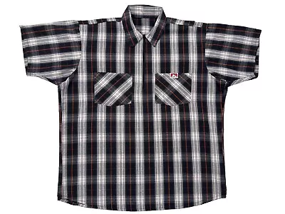 Vintage Ben Davis Men's Plaid Short Sleeve 1/4 Zip Shirt Size XL • $37.99