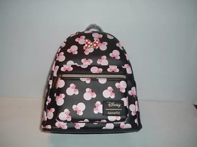 Loungefly Disney Minnie Mouse Pink Heads Mini Backpack~ Tags~ Brand New~ Bow~ • $12.50