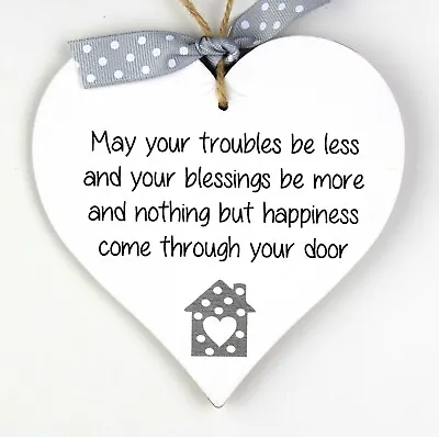 £7.50 • Buy New Home Gift Plaque May Your Troubles Be Less Blessings House Warming Heart
