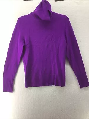 Victor Alfaro Medium Purple Cashmere Turtleneck Sweater • $34