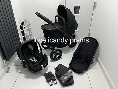 ICandy Peach All Terrian 🖤Eclipse Travel System With NEW Car Seat 🖤Refurbished • £499