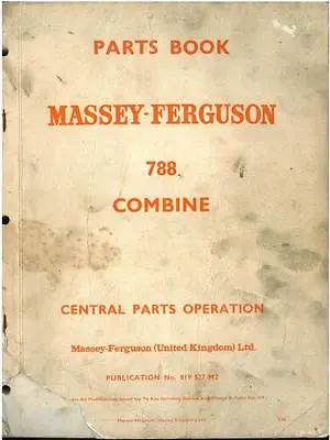 £29.50 • Buy Massey Ferguson Mf788 Combine Mf 788 Parts Manual