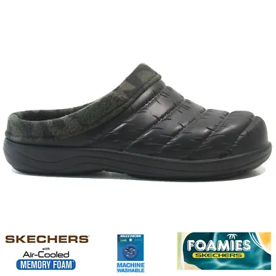 £24.95 • Buy Mens Skechers Slippers Cushioned Cozy Memory Foam Fur Mules Shoes Clogs Size