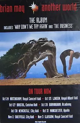 $38.85 • Buy 40x60  SUBWAY POSTER~Brian May Of Queen 1998 Another World Tour Concert Dates~