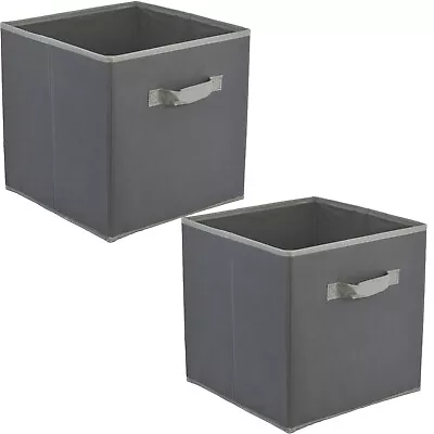 Foldable Storage Boxes Square Canvas Collapsible Folding Fabric Cubes Box Toys • £7.39