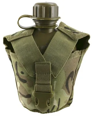 Tactical Water Bottle & Pouch Kids Camping Canteen Cadet Camo Us Army Style • £14.99