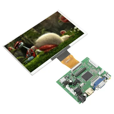 7 Inch TFT LCD Monitor Screen Driver Board Remote HDMI VGA 2AV For Raspberry Pi3 • £38.59