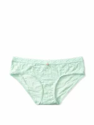 Victoria's Secret Panty Hiphugger Size XXL Mint Green Lace Top Logo Burnout NWT • $7.49