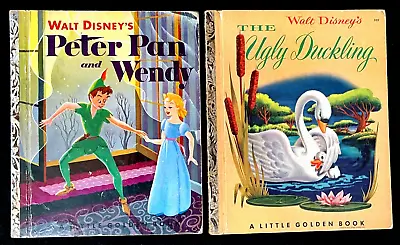 PETER PAN & WENDY + UGLY DUCKLING ~ Vintage Disney Little Golden Books 28p Ed. • $16.99