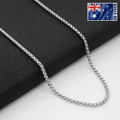 $3.99 • Buy Wholesale Stainless Steel Square Rolo Box Cylinder Chain Necklace Mens & Womens