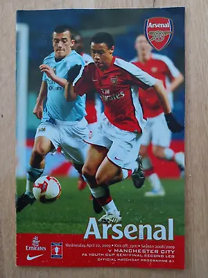 Arsenal V. Man.city - 22.4.2009 Fa Youth Cup Semi-final • £2.50