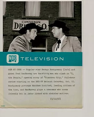George Montgomery~Fred MacMurray NBC TV Studio Still Photo ~ W/Snipe ~ Original • $11.54