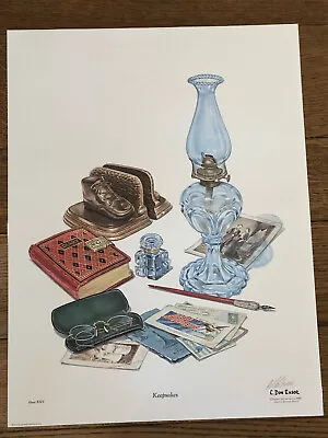 Vintage 1980 Signed DON ENSOR KEEPSAKES Art Picture Print Oil Lantern Diary (A) • $16.98