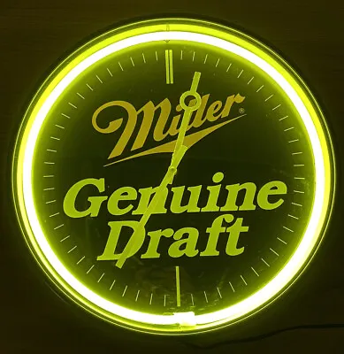 Vintage Miller Genuine Draft Neon Clock • $75