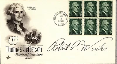 Robert P. Winks - First Day Cover Signed • $80