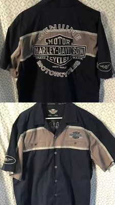 Harley Davidson Premium Mechanic Shirt Mens Size XL Biker Motorcycle Button Up • $36