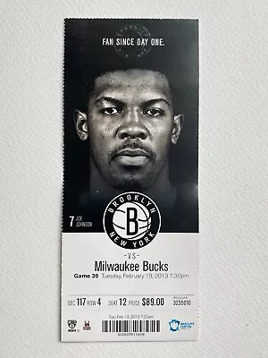 2013 Milwaukee Bucks At Brooklyn Nets Ticket 2/19/13 • $7.50