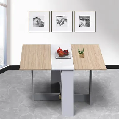 $101.69 • Buy Wooden Folding Butterfly Drop Leaf Dining Table Desk Particle Board Kitchen Home