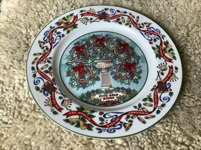 £25 • Buy Royal Worcester  THE TWELVE DAYS OF CHRISTMAS  Five Gold Rings Plate