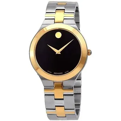 Movado Men's Watch Juro Black Dial Two Tone Stainless Steel Bracelet 0607443 • $365.83