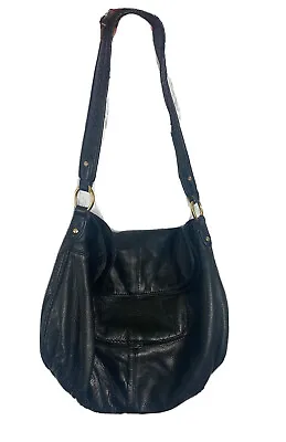 $29.99 • Buy Sigrid Olsen Black Leather Gold Stud Hobo Style Handbag Purse