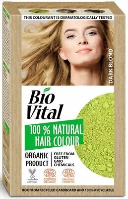 £10.95 • Buy BIO VITAL 100% Natural Hair Dye Color DARK BLOND Vegan Formula Amonia FREE