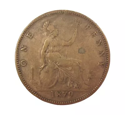 Victoria 1879 Bronze Bun Head Penny - F98 Narrow Date - Fine • £52