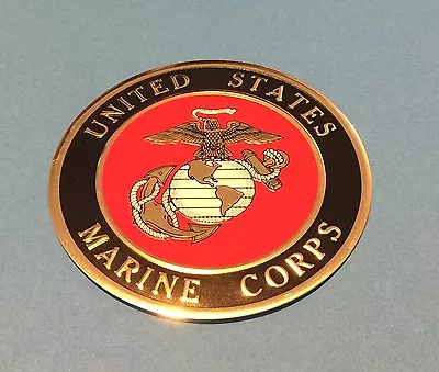 UNITED STATES MARINE CORPS LARGE EMBLEM 4' Inch Embossed Litho Printed LOGO  • $16.83