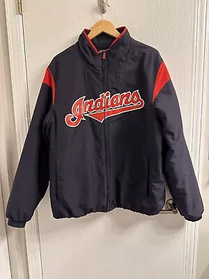 Majestic Authentic Cleveland Indians Full Zip Thermabase Jacket Mens Large • $45