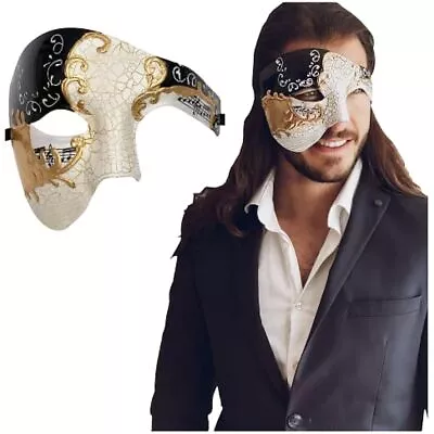 Masquerade Mask Men Phantom Opera Mask Prom Mardi Gras Haloween Venetian • £24