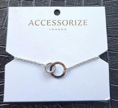 Accessorize Platinum Tone Circle Of Life Chain Link Bracelet • £5.86