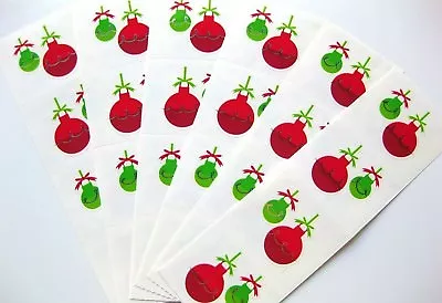 BULK LOT 6 Strips ~ Jazzy Ornaments Bauble Christmas Mrs Grossman Stickers ~ • $2.73