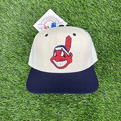 RARE NWT Vintage 90 Wahoo Cleveland Indians By TWINS ENTERPRISE MLB Snapback HAT • $129.99