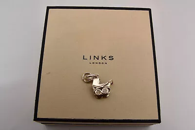 Links Of London Sterling Silver Bracelet Charm Pram Baby Buggy • £14.99