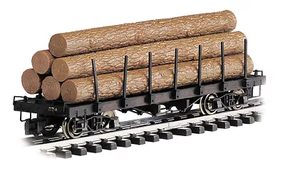 BACHMANN 98470: FLAT With LOGS (painted Unlettered) • $65.47