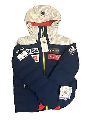 US Ski Team Spyder Rocket GoreTex Infinium Down Jacket Snow Camo Men’s Size L • $229.99