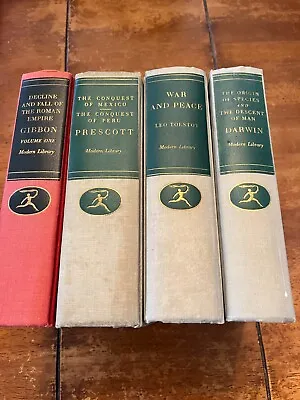 Modern Library -lot Of 4 - Gibbon Prescott Tolstoy Darwin • $20