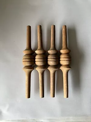 4 Architectural Antique Salvage Cedar Wood Spindles Porch Victorian Gingerbread • $26.49