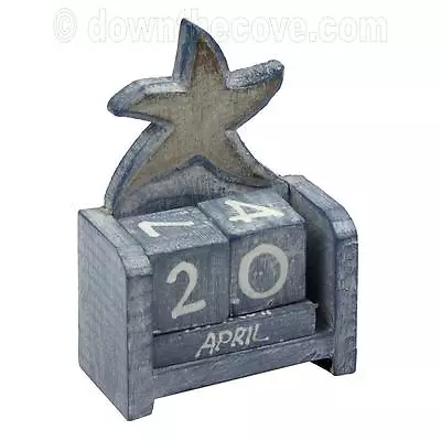 £12.25 • Buy Small Wooden Starfish Perpetual Calendar - Shabby Chic - Gift Box - Fast Post!