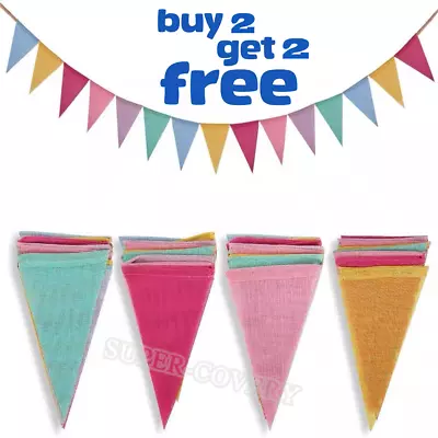 4M × 12 Triangle Flags Bunting Banner Outdoor Bunting For Garden Waterproof • £2.98